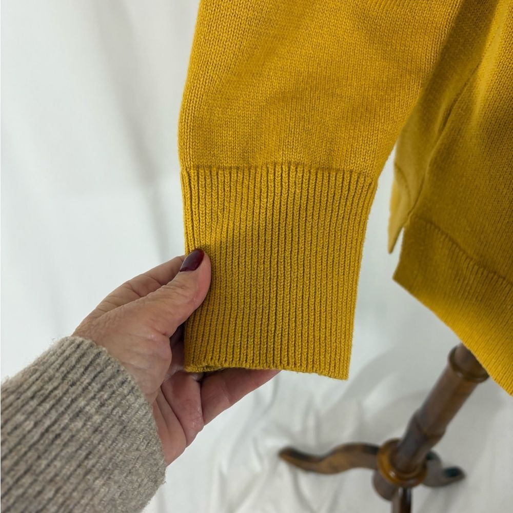 NWT LOFT Mustard Colored  Boat Neck Cotton Sweater - Picture 3 of 7